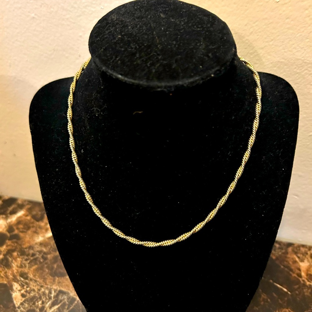 Gold tone  Twisted chain Necklace